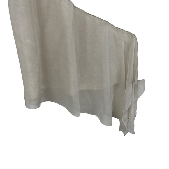 Per Se by Carlisle Short Sleeve Linen Silk Asymmetrical Metallic Top Women's 6 - Picture 2 of 7